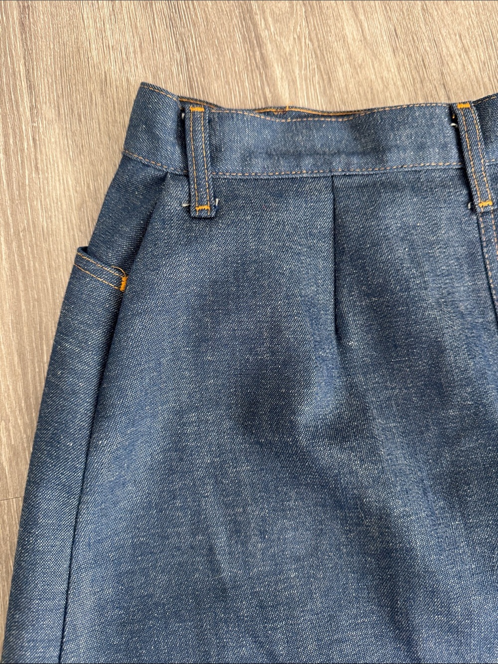 Vintage 1970s Levi's Orange Tab Medium Blue Button-Front A-Line Denim Skirt - Picture 14 of 16